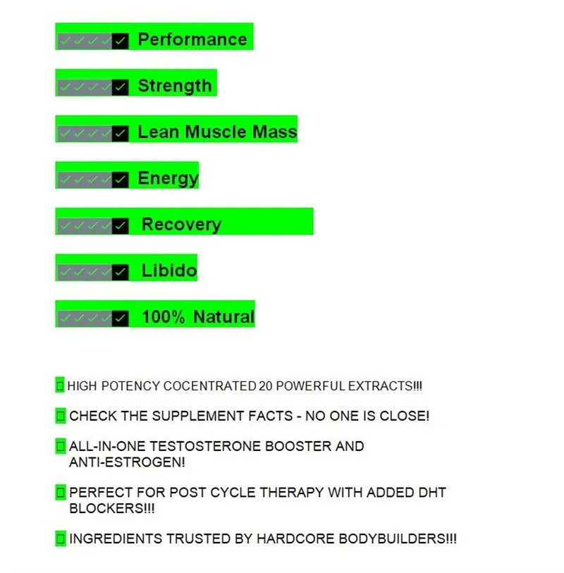 BODYBUILDING MUSCLE GROWTH FITNESS TESTOSTERON ANABOLIC WORKOUT FORMULA 1ounces