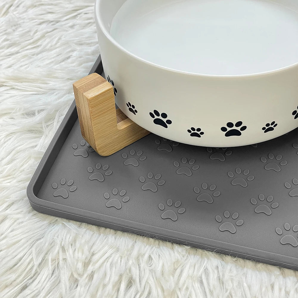 Pet Placemat Cat Food Bowl Mat Dog Feed Mat Cat Dog Drinking Feeding Placemat Silicone Waterproof Non-slip Pet Feeder Mats