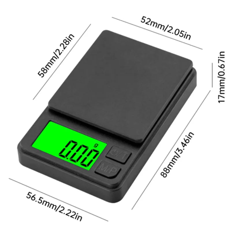 Precision Pocket Scale 1000g X 0.01g - Digital Gram, Food, Jewelry, Ounces/Grains Scale with Backlit LCD - Mini Scale for Travel