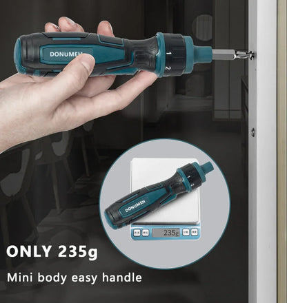 DONUMEH Cordless Electric Screwdriver 1300mah Li-ion Battery Rechargeable Mini Drill 3.6V Power Tools Set Household Maintenance