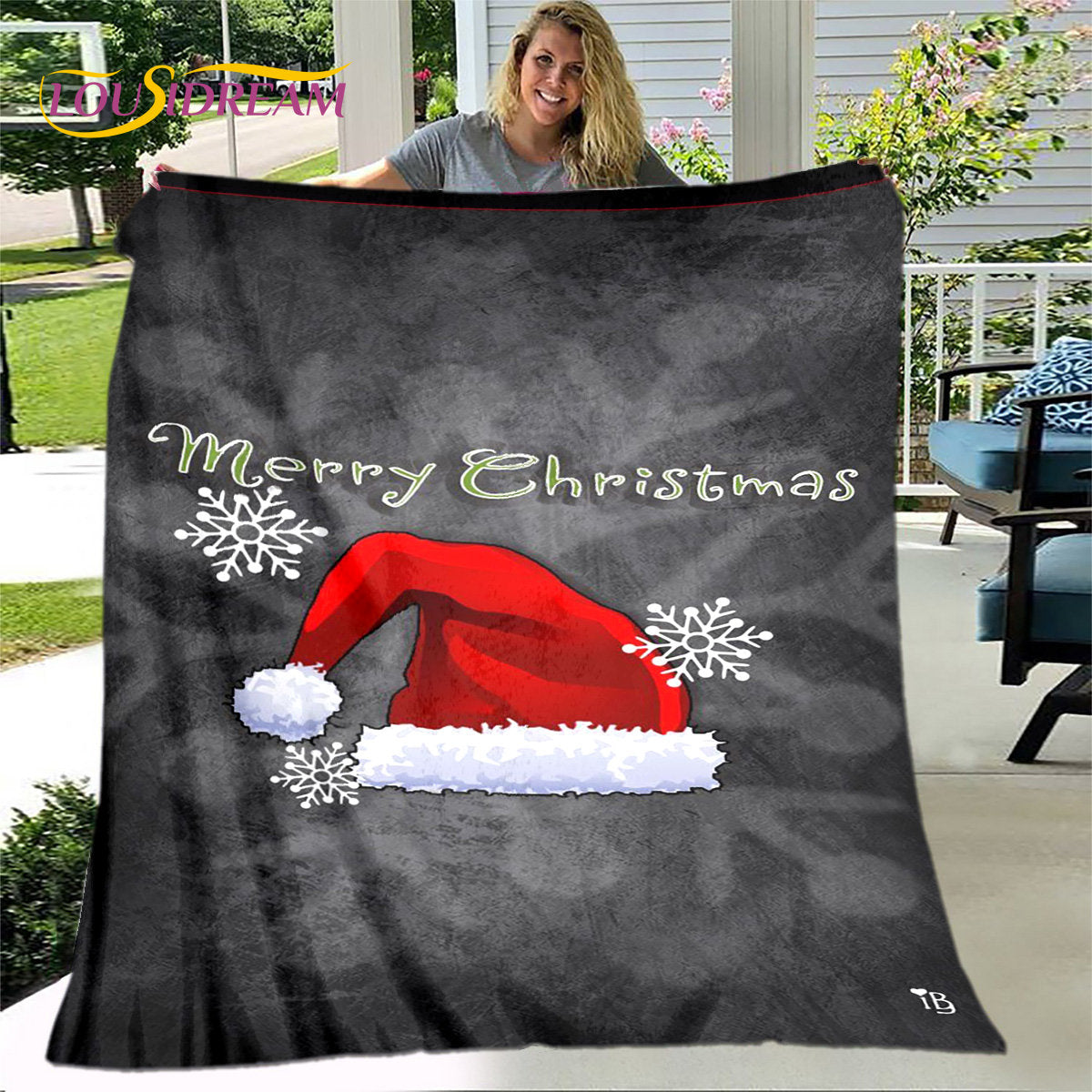 Merry Christmas New Year Cartoon Blanket,Flannel Blanket Throw Blanket,Warm Blanket for Living Room Bedroom Beds Sofa Party Gift