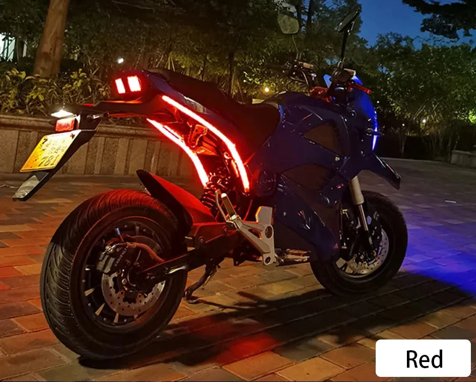 2pcs LED Motorcycle Turn Signal Lights, Waterproof Flowing Brake Light Strip, DRL Daytime Running Lights for Tail and Decoration