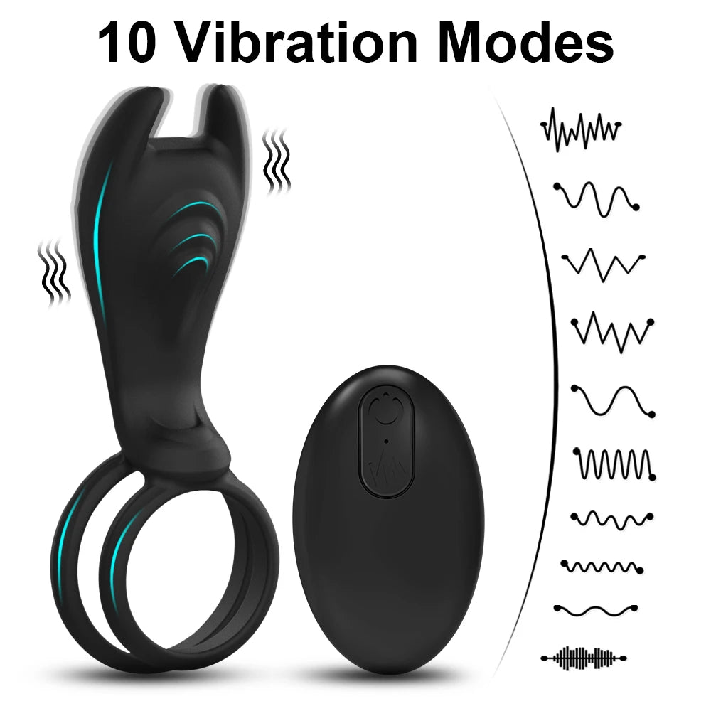 Vibrating Cock Ring Delay Ejaculation Remote Control Penis Ring Sex Toys for Men Couples Dual Penisring for Adults Cockring