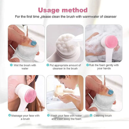 Women Girls Beauty Tool Kit Silicone Facial Cleansing Brush 3Pcs Spa Yoga Headband Make Your Life More Convenient