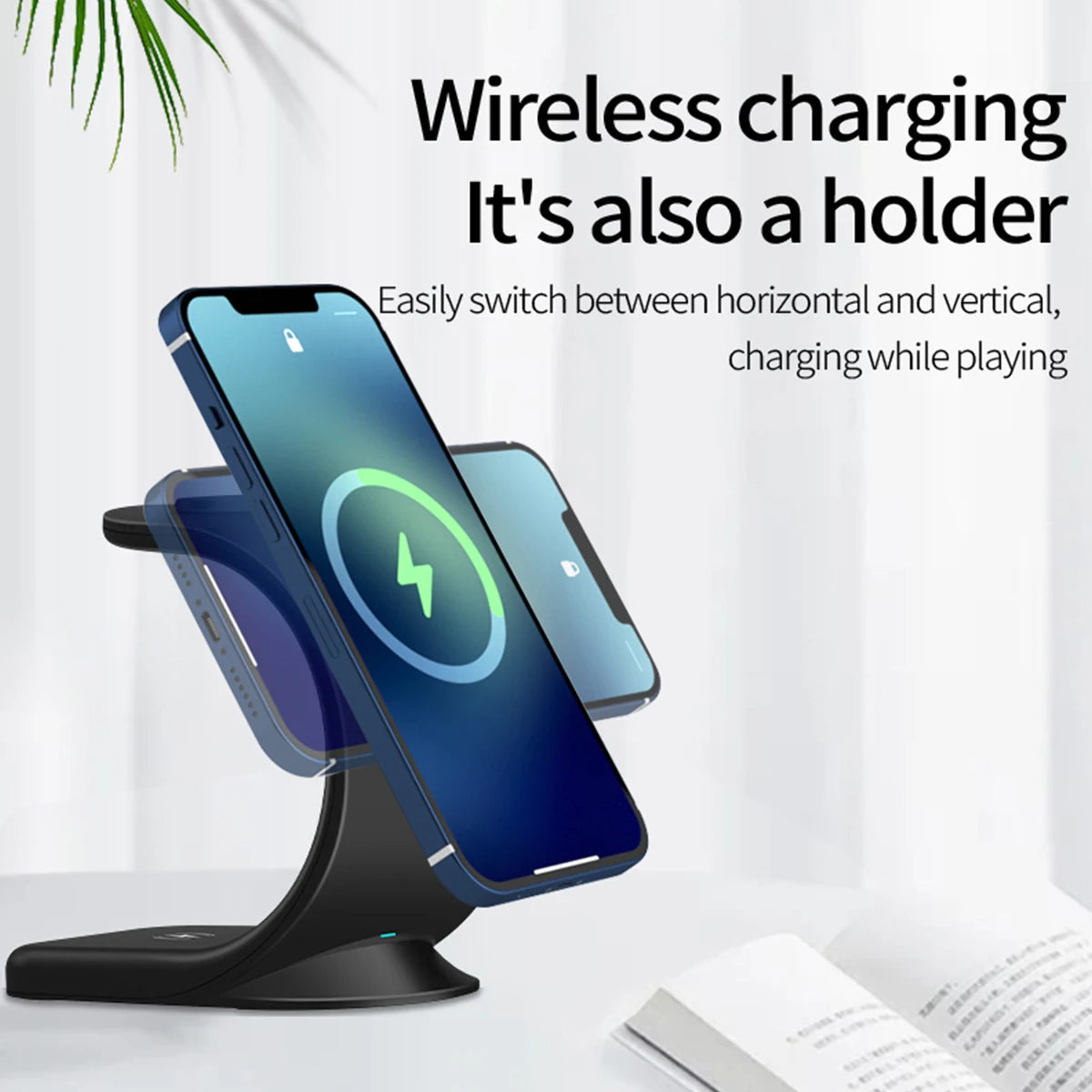 3 IN 1 Wireless Charger Pad Stand Foldable Holder for iPhone 15 14 13 12 11 Apple Watch AirPods 15W Fast Charging Dock Station