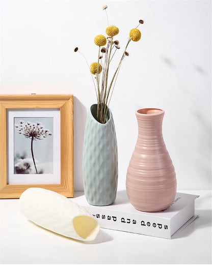 1pc Nordic Plastic Vase Simple Small Fresh Flower Pot Storage Bottle for Flowers Living Room Modern Home Decorations Ornaments