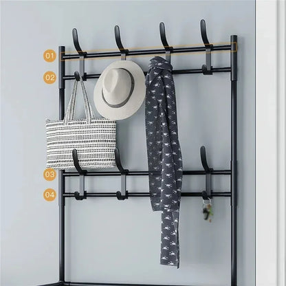 Clothes Hat Hangers Shoe Rack Multi-ayer Shoe Rack Simple Floor Shoes and Hat Racks Load-bearing Living Room Organizer Shelf