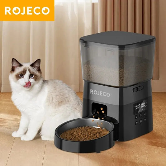 Automatic Pet Feeder Button Version Auto Cat Food Dispenser Accessories Smart Control Pet Feeder For Cats Dog Dry Food