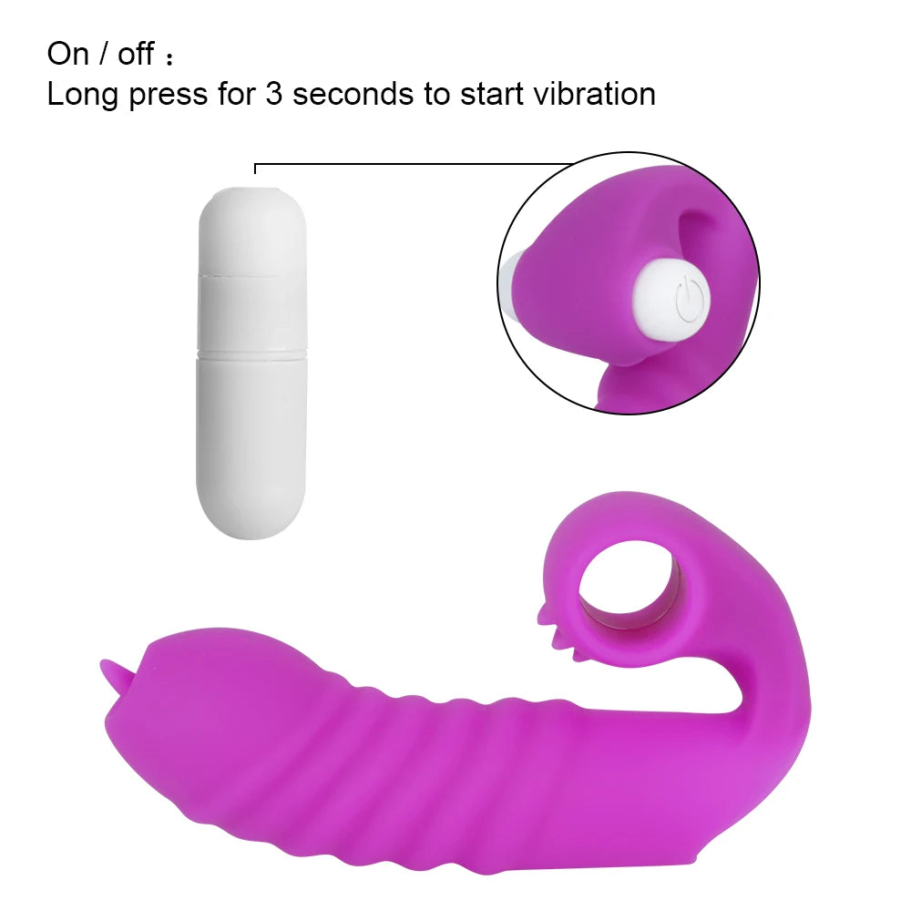 Finger Sleeve Vibrator Female Masturbator Clit Stimulate Tongue Licking Massager Erotic Exotic Accessories Sex Toys For Women 18