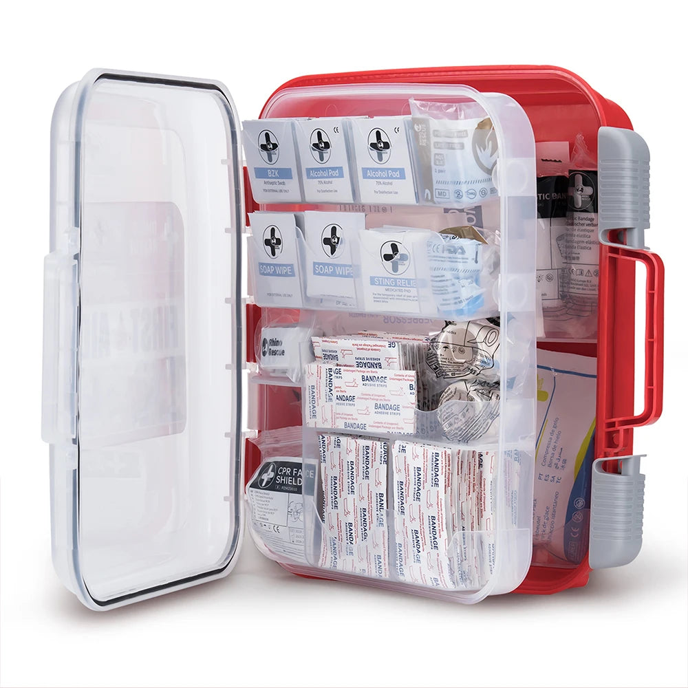 RHINO RESCUE 350 Pieces OSHA All-Purpose First Aid Kit, Home & Office Professional Medical Supplies,  for Emergency, School