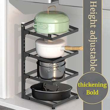 Kitchen Sink Storage Rack Multi-Layer Cooker Storage Rack For Home Stovetop Cabinets Adjustable Pot Rack