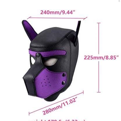 Detachable Mouth Gag Hood, Puppy Play Mask, BDSM Bondage Fetish Toys for Women Men