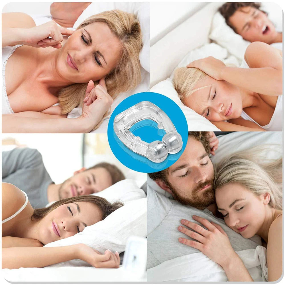 Anti Snore Stop Snoring Nose Clip Silicone Magnetic Sleep Tray Sleeping Aid Apnea Guard Night Device with Case Anti