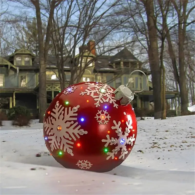 Outdoor Christmas Inflatable Decorated Ball 60cm Giant Big Large Balls Xmas Tree Decorations Toy Ball without Light Ornament