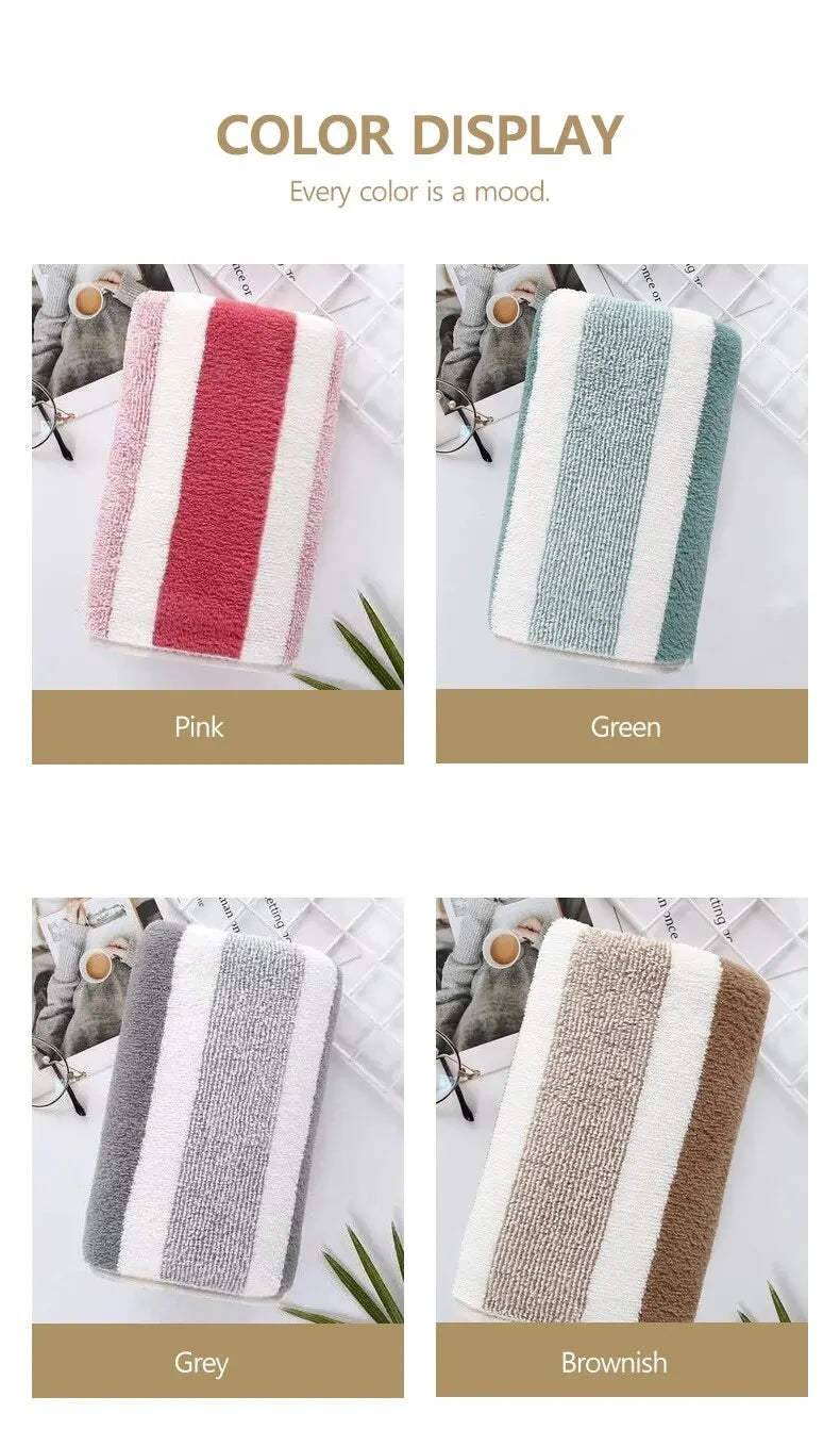 Striped Pattern Towel Set Soft Hand Towel Bath Towel Quick Drying Absorbent Towels For Bathroom