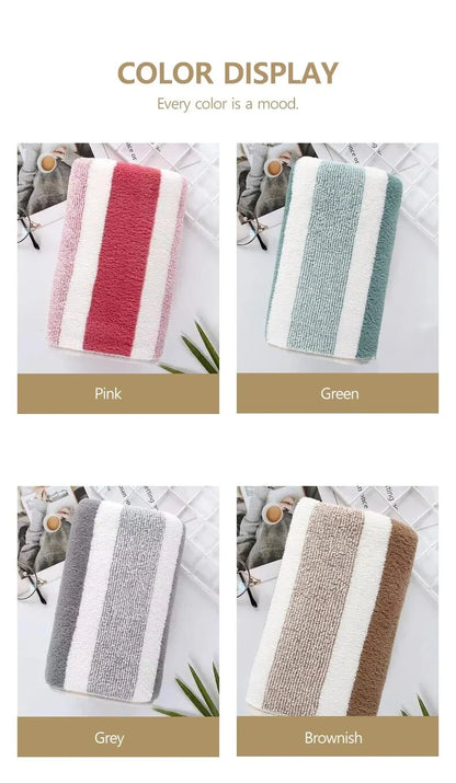 Striped Pattern Towel Set Soft Hand Towel Bath Towel Quick Drying Absorbent Towels For Bathroom