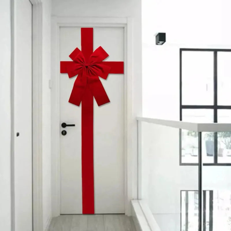 Big Ribbon Bow Christmas Red Bow Front Door Decorations Hanging Front Door Red Bow Home Ornaments