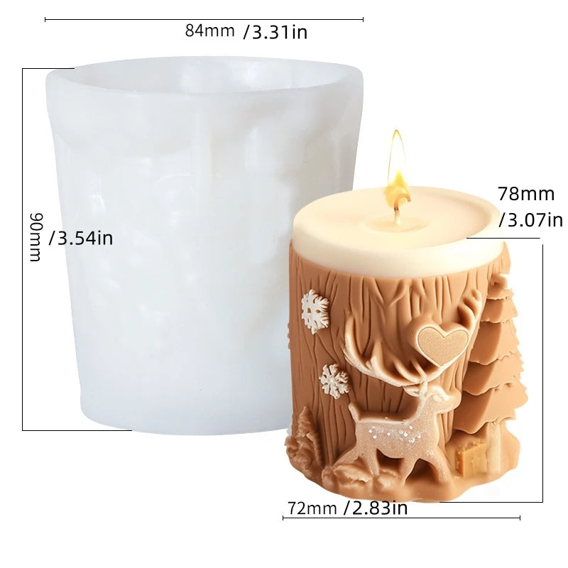 Christmas tree carving pattern candle reindeer, snowflake, Elk candle Christmas gifts