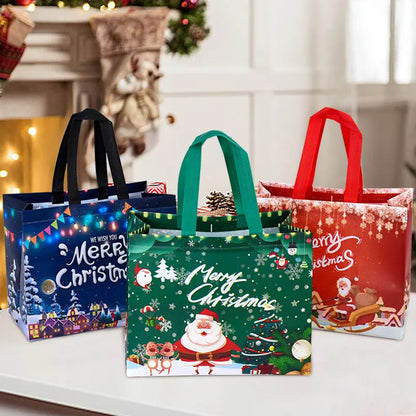 Christmas Gift Bag Santa Claus Snowman Candy Gift Packaging Bag, Merry Christmas Party Home Decor