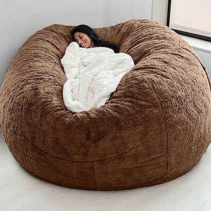 Lazy Sofa Foam Bed Bean Bag Double Triple Bedroom Plush Bean Bean Rice Fabric Recliner with Filling Jumbo Bean Bag