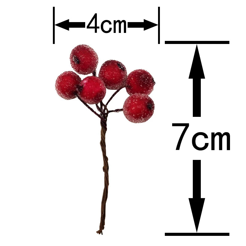 (10pcs/pack) 4 * 7cm Christmas Berry Flower Bundle Crystal Berry Imitation Fruit Xmas Tree Decoration Wedding Decoration Wreath