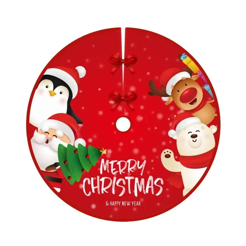 Christmas Decoration Tree Skirt Santa Claus Elk Snowman Xmas Wreath Tree Skirt Natal Navidad Merry Chritmas Happy New Year 2025