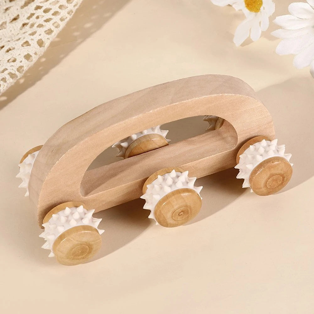 1 Pcs Wooden Massage Roller Tool, Manual Wooden Massager, Wood Back Massage Roller for Neck Leg Back Deep Tissue Muscle Massager