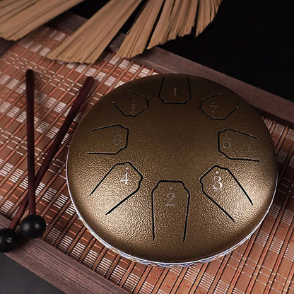 Tongue Drum 6 Inch 8 Tone Mini Ethereal Drums Children Steel Hand Drums Yoga Meditation Professional Percussion Instruments Gift