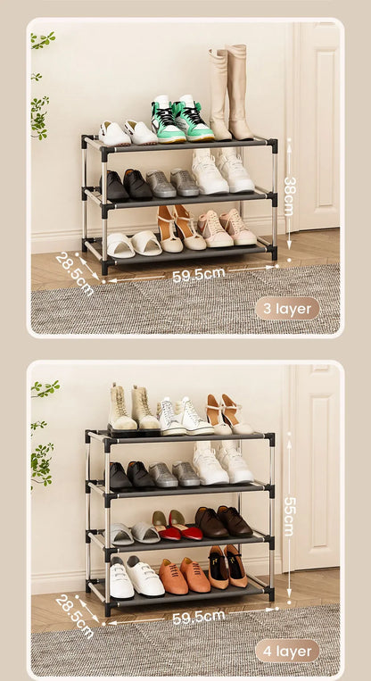 Fashion shoe rack metal simple shoe rack shoe storage rack bracket space saving living room black shoe rack