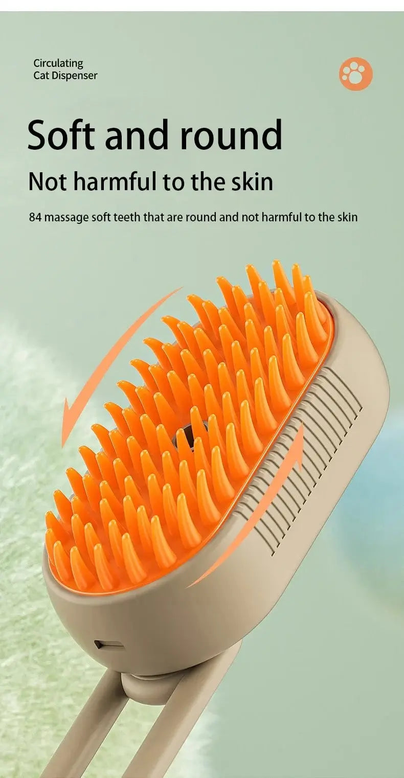 Cat Dog Pet Spray Massage Brush One Button Steam Spray Folding Rotatable Floating Hair Bath Hair Removal Brush Comb