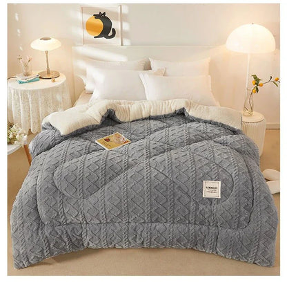 High End Thickened Winter Warm Blankets for Beds Artificial Lamb Cashmere Weighted Blanket Thicker Warmth Duvet Quilt Comforter