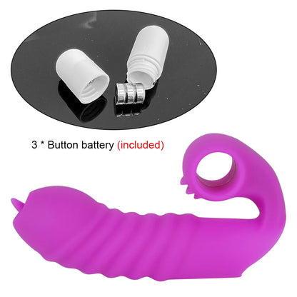 Finger Sleeve Vibrator Female Masturbator Clit Stimulate Tongue Licking Massager Erotic Exotic Accessories Sex Toys For Women 18