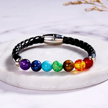 7 Chakra Reiki Healing Stone Bracelet For Women Men Yoga Meditation Jewelry Handmade Woven Natural Crystal Beads Bracelet Bangle