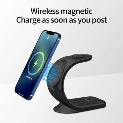 3 IN 1 Wireless Charger Pad Stand Foldable Holder for iPhone 15 14 13 12 11 Apple Watch AirPods 15W Fast Charging Dock Station