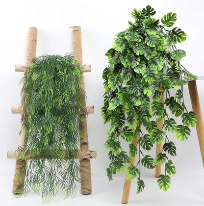 90cm Persian fern Leaves Vines Home Room Decor Hanging Artificial Plant Plastic Leaf Grass Wedding Party Wall Balcony Decoration