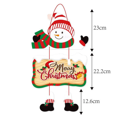 Christmas Door Hanger New Year Party Pendants Santa Claus Snowman elk Paper Banner Merry Christmas decoration for home