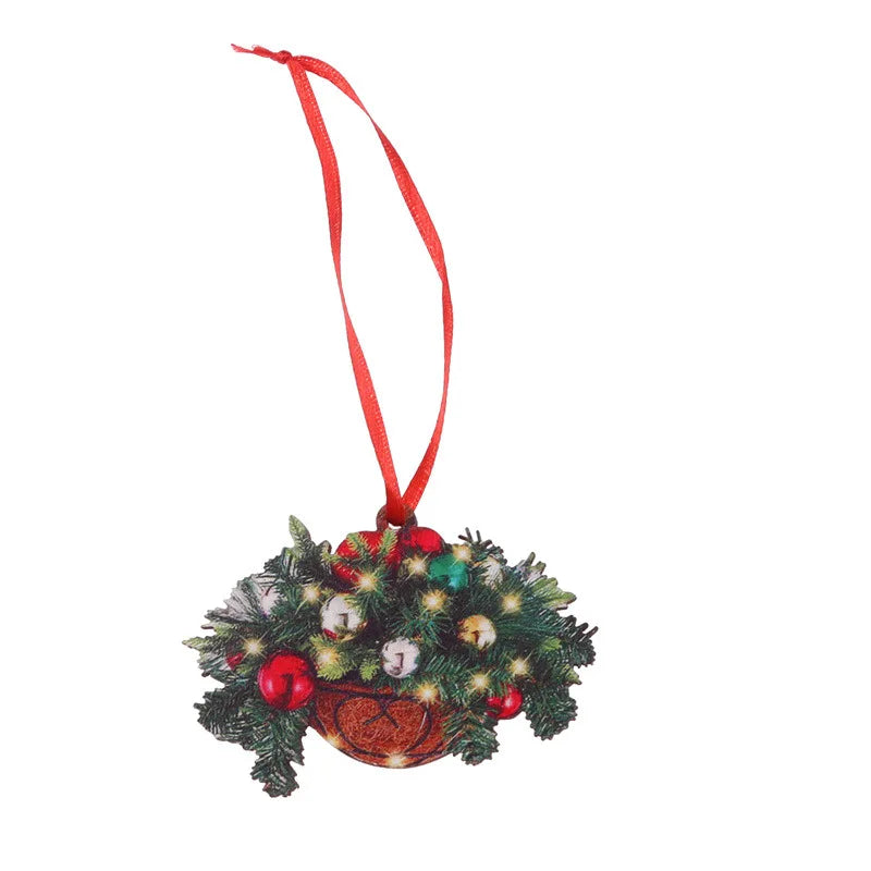 Christmas Holiday Art Wreath Decorative Simulation Door Wreath Christmas Decorations for Window Christmas Pendant