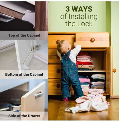 Keep Your Kids Safe with Magnetic Children's Lock: Ideal Drawer & Cabinet Door Safety For Babies, Toddlers & Children