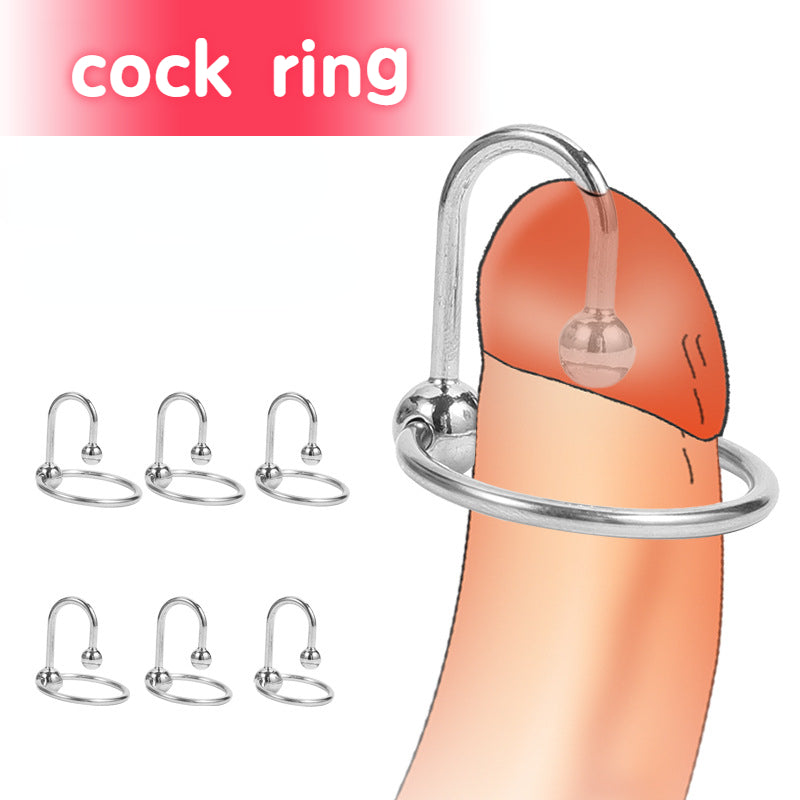 Metal Cock Ring Penis Plug Penis Ring Lock Sperm Delay Ejaculation Horse Eye Stick Sex Toys for Men Sex Products Cockrings