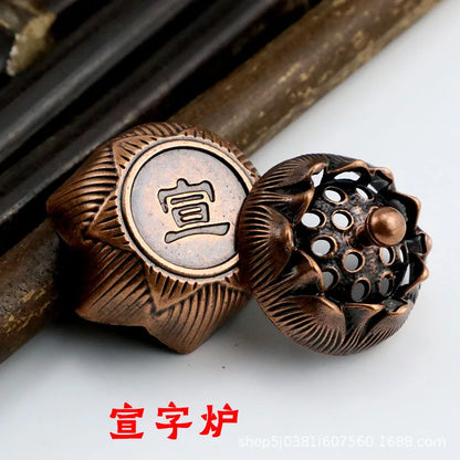 Buddhist Utensils Incense Burner Lotus Incense Censer Archaic Copper Alloy Sandalwood House Furnishings Home Office Decoration