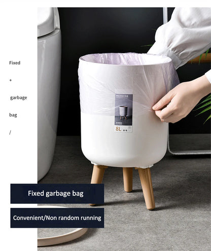 7L/10L Rolling Cover Trash Can High Foot Toilet Trash Bin anti odor  Kitchen Garbage Cube Bathroom Wastebasket