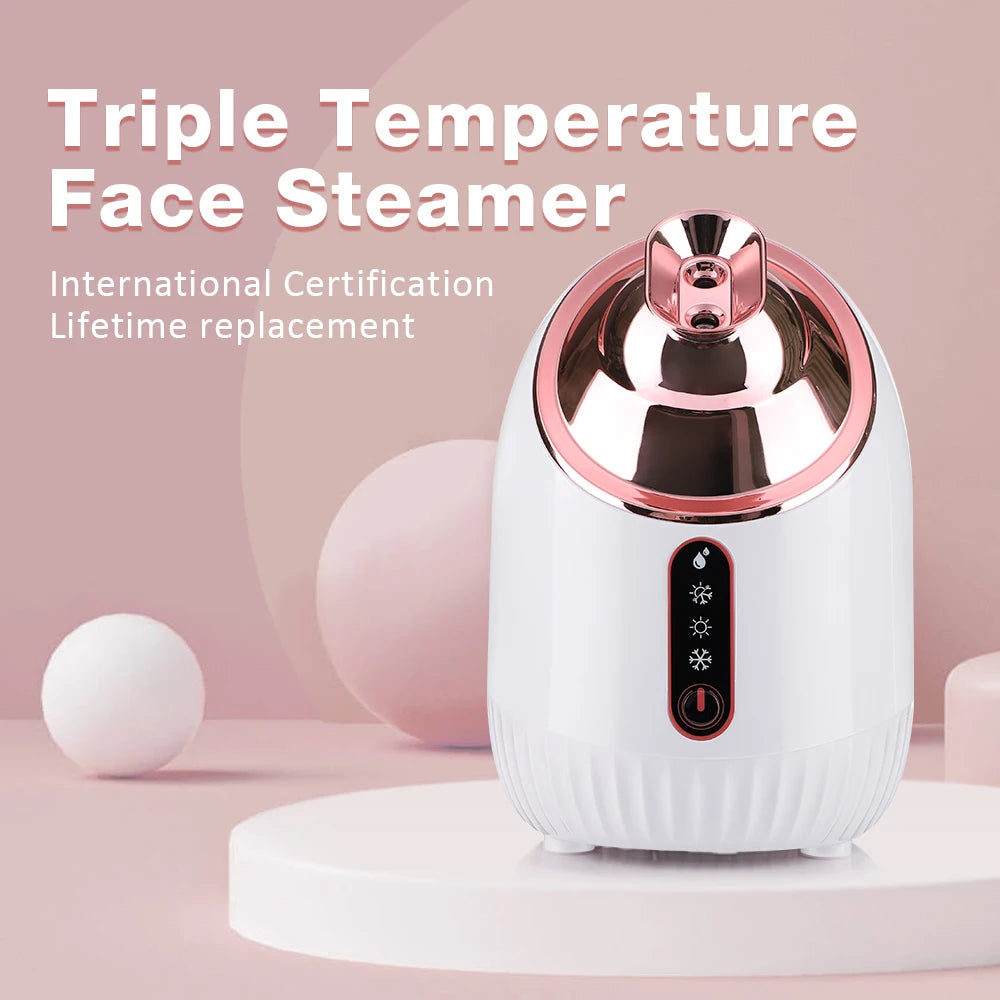 Face Steamer Cold Hot Nano Mist Sprayer Facial Ozone Vaporizer Deep Hydrating Cleansing Facial Humidifier Beauty Skin Care Tools