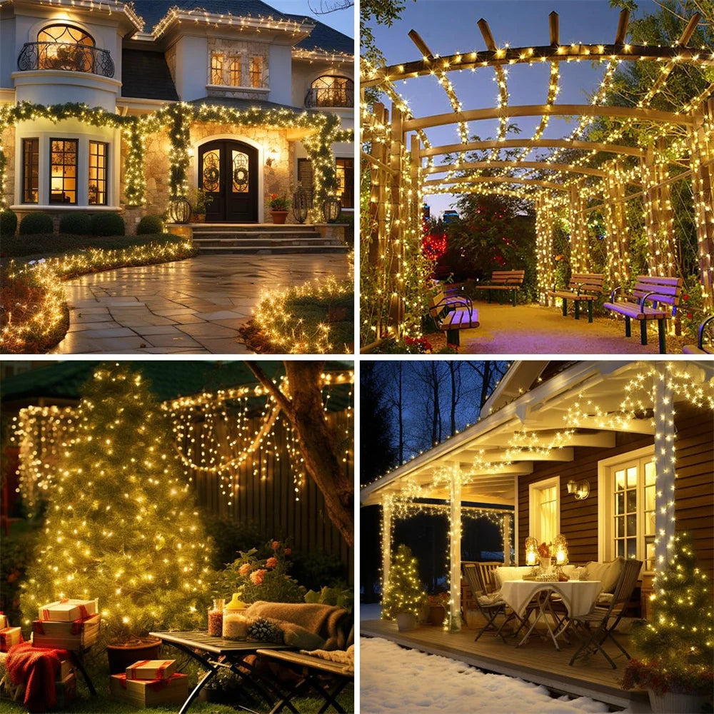 Holiday Led Christmas Lights Outdoor 20M 10M 220V EU Led String Lights Decoration For Party Holiday Wedding Garland