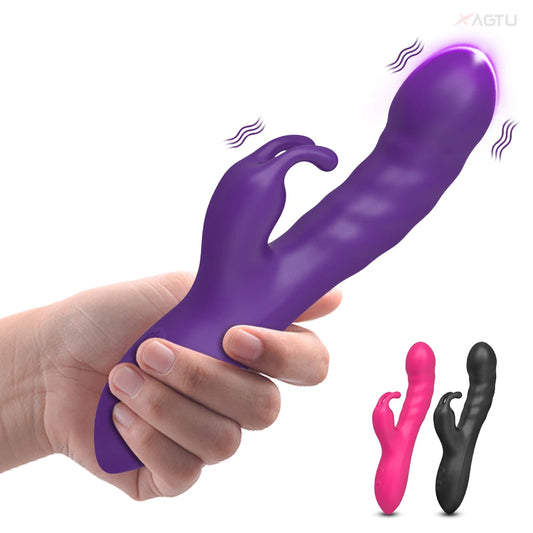 2 in1 G Spot Rabbit Vibrator for Women Nipple Clitoris Stimulator Dildo Massager Adults Masturbator Female Sex Toy for Adults 18