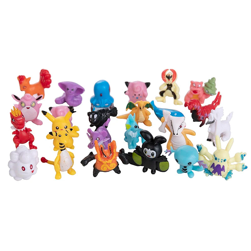 24-144pcs Pokemon Figure Model  Pikachu Anime Dolls 2-3CM Ornamental Decoration Not Repeating Mini Model Toy Kids Christmas Gift