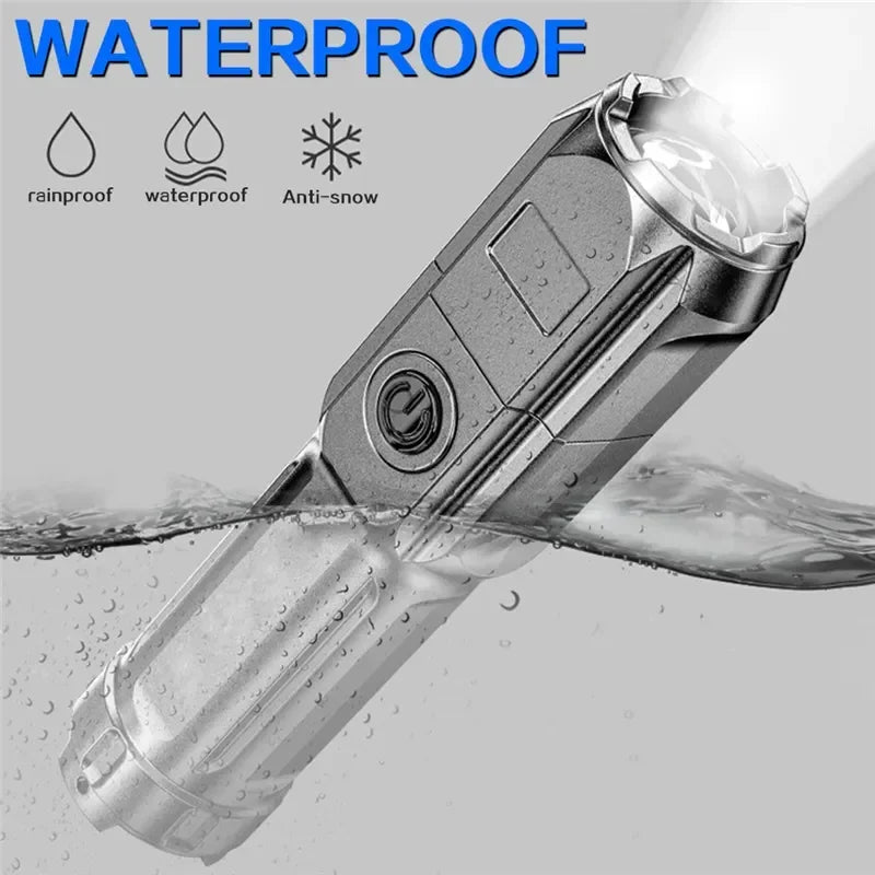 High Power Camping Flashlight Led Fishing Searchlight Usb Rechargeable Flashlight Outdoor Waterproof Tactical Hunting Flashlight