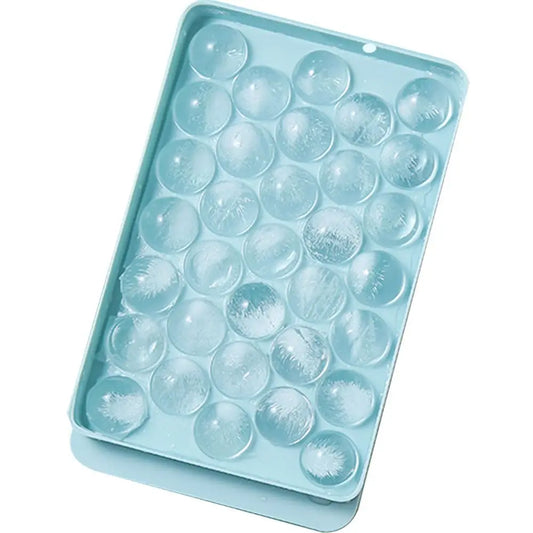 Mini Ice Cube Trays Tiny Ice Cube Tray with Lid for Freezer, Round Ice Cubes for Chilling Cocktail Whiskey Tea Coffee