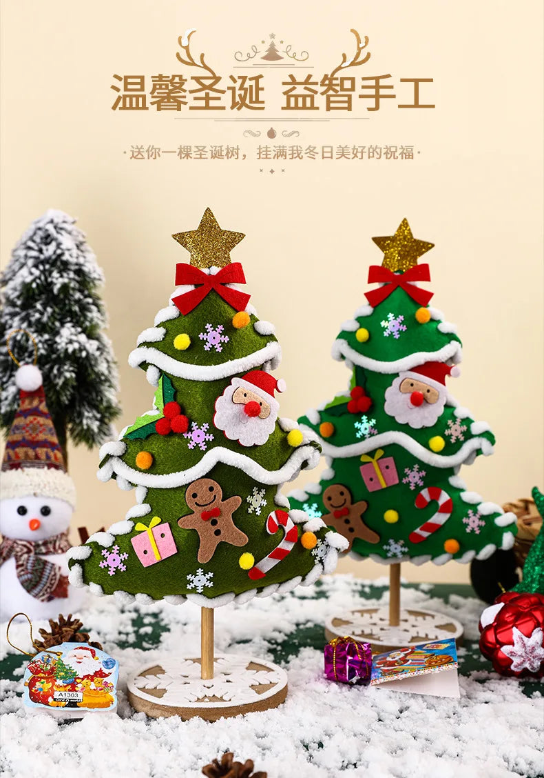 Christmas Tree Crafts Kits for Children Christmas Decoration Handmade Toys Puzzle Craft Kit Children Toys Christmas Gifts