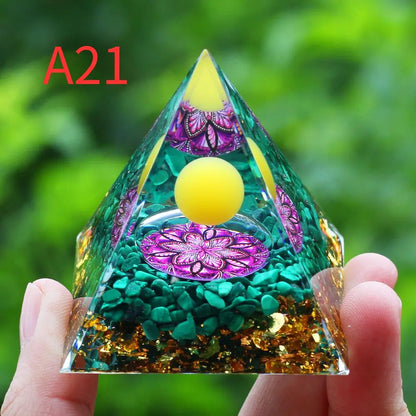 Crystals Stone Orgone Pyramid Energy Generator Natural Amethyst Peridot Reiki Chakra Meditation Tool Room Decor Christmas Gifts