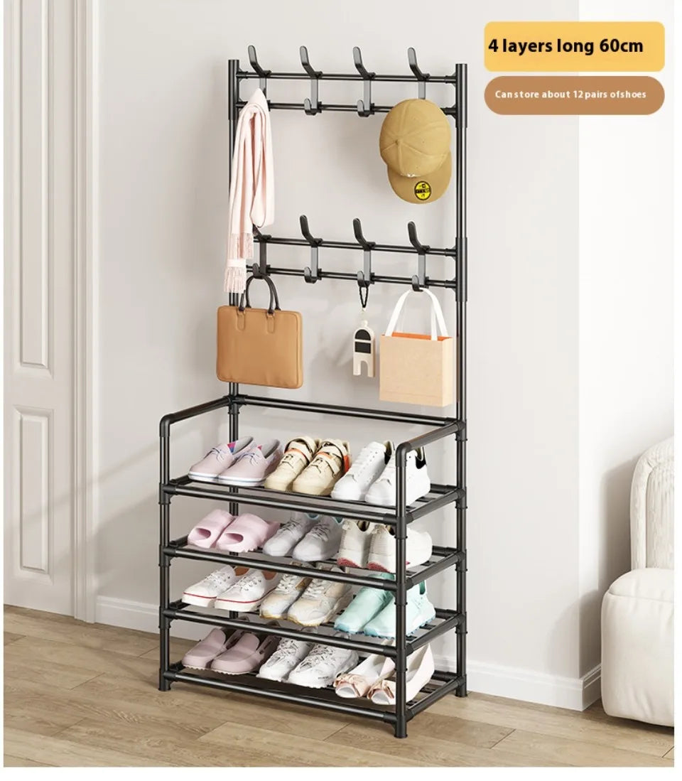 Clothes Hat Hangers Shoe Rack Multi-ayer Shoe Rack Simple Floor Shoes and Hat Racks Load-bearing Living Room Organizer Shelf